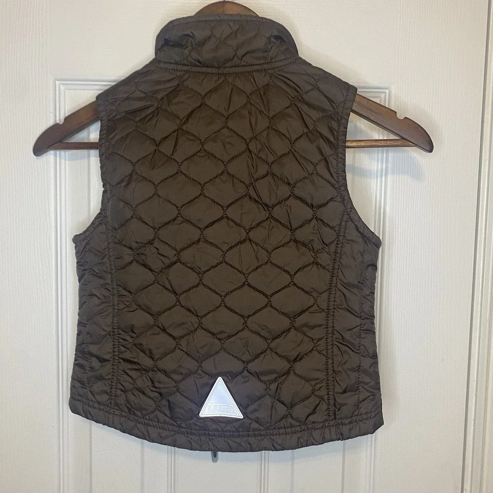 L.L. Bean Puffer Vest Kids Girls 5‎ 6 Brown Goose Down Insulated